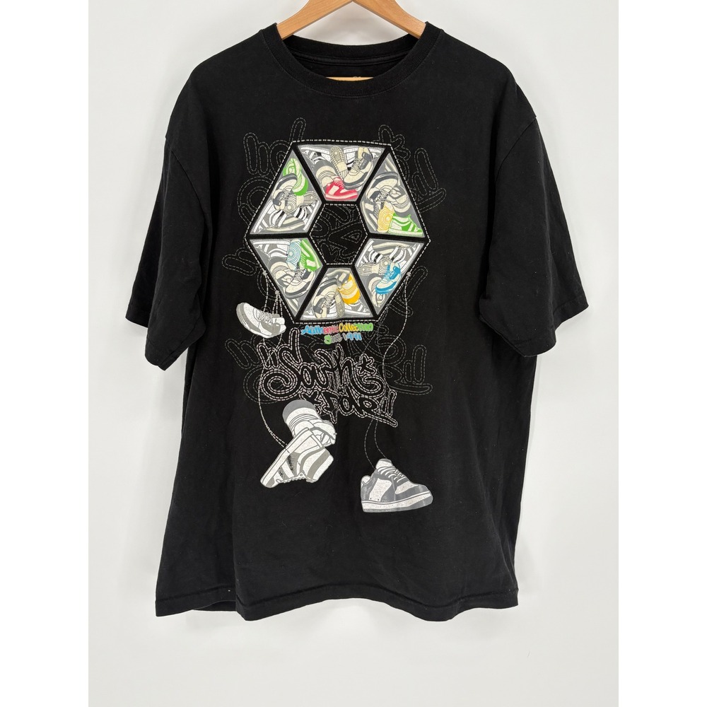 Vintage South Pole T-Shirt XXL Black Sneakerhead Graphic Y2K‎ Streetwear Baggy